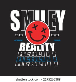 smiley reality design typography vector illustration for print