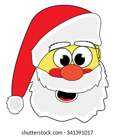 Smiley in red cap of Santa Claus, emoticon