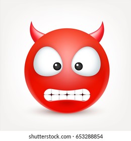 Angry Emoticon Frown Open Mouth Angry Stock Vector (Royalty Free ...