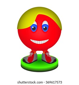 Smiley red football