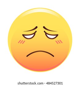 Smiley. Sad emoticon. Vector illustration. Isolated on white background.