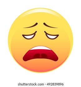 Smiley. Sad emoticon. Vector illustration. Isolated on white background.