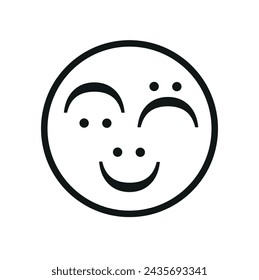 smiley and sad face vector icon on white background