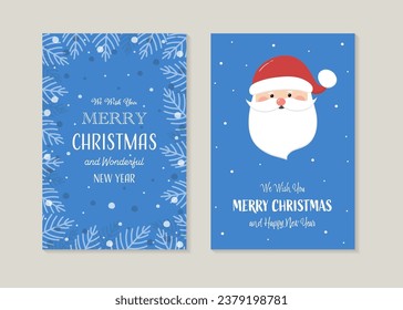 Smiley Santa Claus. Christmas greeting cards concept. Vector illustration