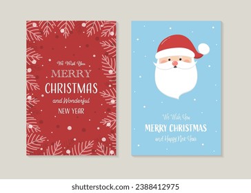 Smiley Santa Claus. Christmas greeting cards concept. Vector illustration