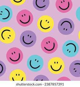 Smiley Seamless Pattern Smiley Face Background Smiley Repeat Pattern Smiley Face Digital Paper