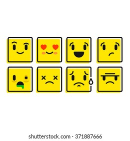 Smiley set. Set of emotion icons. Emotion buttons

