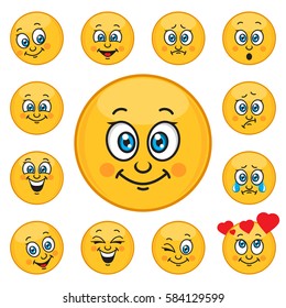 Smiley. Several variants of emotions.