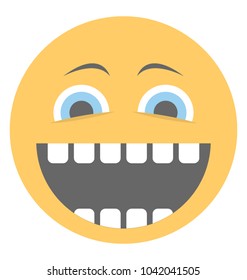 A smiley showing big grin expression