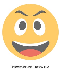A smiley showing big grin expression