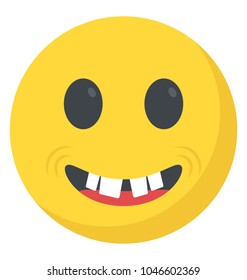 A smiley showing big grin expression