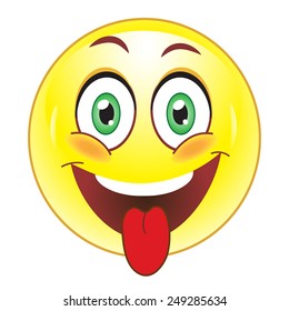 Smiley showing tongue