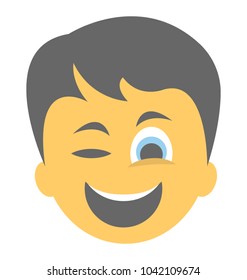 Smiley showing winking face