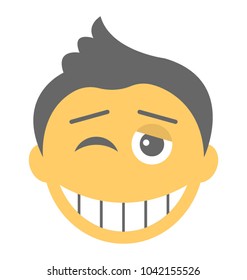 Smiley showing winking face