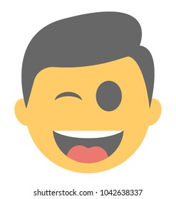 
Smiley showing winking face
