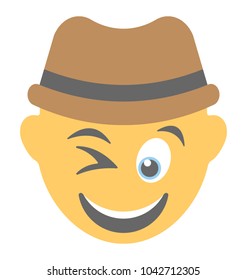 
Smiley showing winking face
