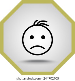 Smiley sign icon, vector illustration. Flat design style 