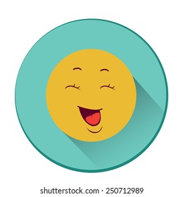 Smiley. Single flat color icon. Vector illustration