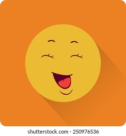 Sonriente. Icono de color plano único. Ilustración vectorial.