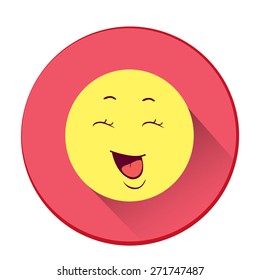 Sonriente. Icono de color plano único. Ilustración del vector