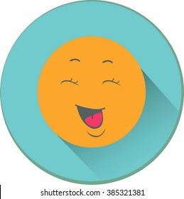 Smiley. Single flat color icon. Vector illustration