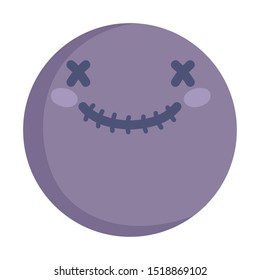 smiley skull happy halloween icon