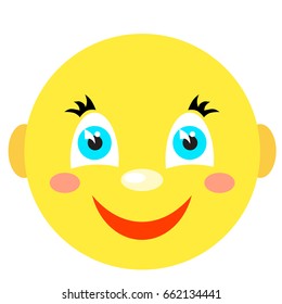 Smiley smiles. Icons on a white background. Vector image in a cartoon style