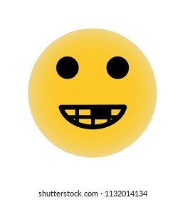 Smiley square face with broken teeth icon vector icon. Simple element illustration. Smiley square face with broken teeth symbol design. Can be used for web and mobile.