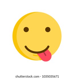 Smiley sticking out his tongue. Vector emoticon emoji icon.