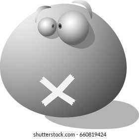Smiley stone / stone does not speak / vector