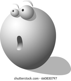 Smiley stone / stone is frightened and unpleasantly surprised / vector