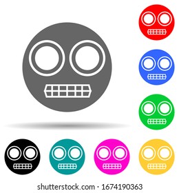 smiley in a stupor multi color style icon. Simple thin line, outline vector of web icons for ui and ux, website or mobile application