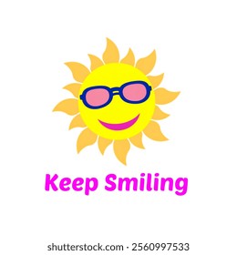 Smiley sun with sunglass vector illustration design