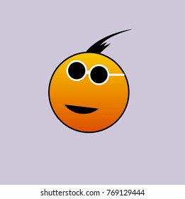 Smiley with sunglasses. Vector illustration.
