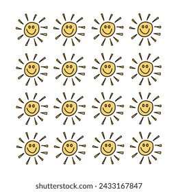 Smiley sunshine clip art pattern