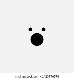 smiley surprised icon sign signifier vector