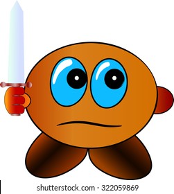 smiley with sword vector