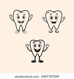 Smiley teeth vector illustration for logo t shirt