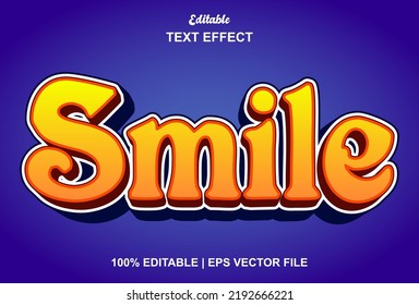smiley text effect with orange color editable.