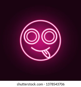 smiley with tongue out icon. Elements of Web in neon style icons. Simple icon for websites, web design, mobile app, info graphics