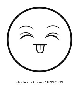 smiley tongue out thin line emoticon face