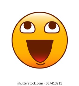 Smiley vector. Big naughty and evil smile icon