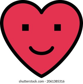 icono de línea de color del vector de sonrisa