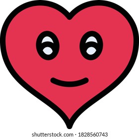 smiley vector flat color icon 