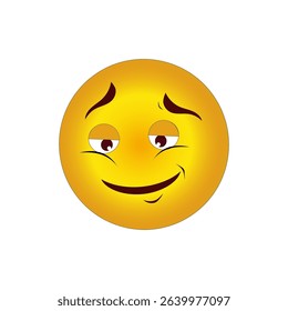 Smiley vector icon. Wink face shape. Yellow color design. White background symbol.
