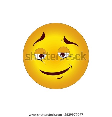 Smiley vector icon. Wink face shape. Yellow color design. White background symbol.