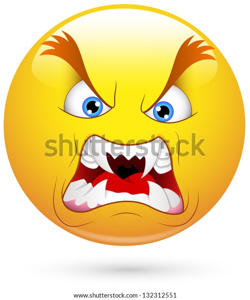 Smiley Vector Illustration Angry Big Teeth Stock Vector (Royalty Free ...