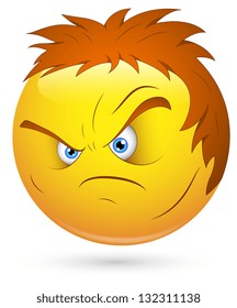Smiley Vector Illustration - Angry Lout Face