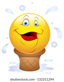 Smiley Vector Illustration - Bathing Face