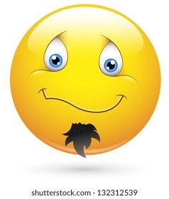 Smiley Vector Illustration - Beard Face